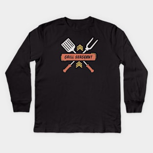 Grill Sergeant BBQ Grilling Kids Long Sleeve T-Shirt